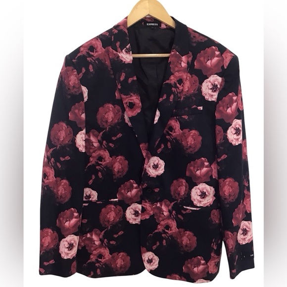 Express Floral Blazer Jacket Men’s Size Large - Picture 2 of 8